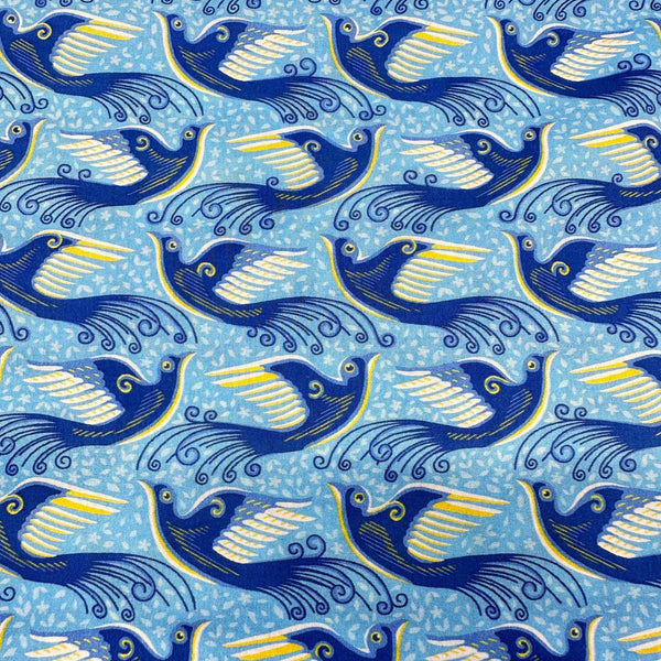 London Calling Birds SRKN-21243-216 Cloud Cotton Lawn Fabric Robert Kaufman