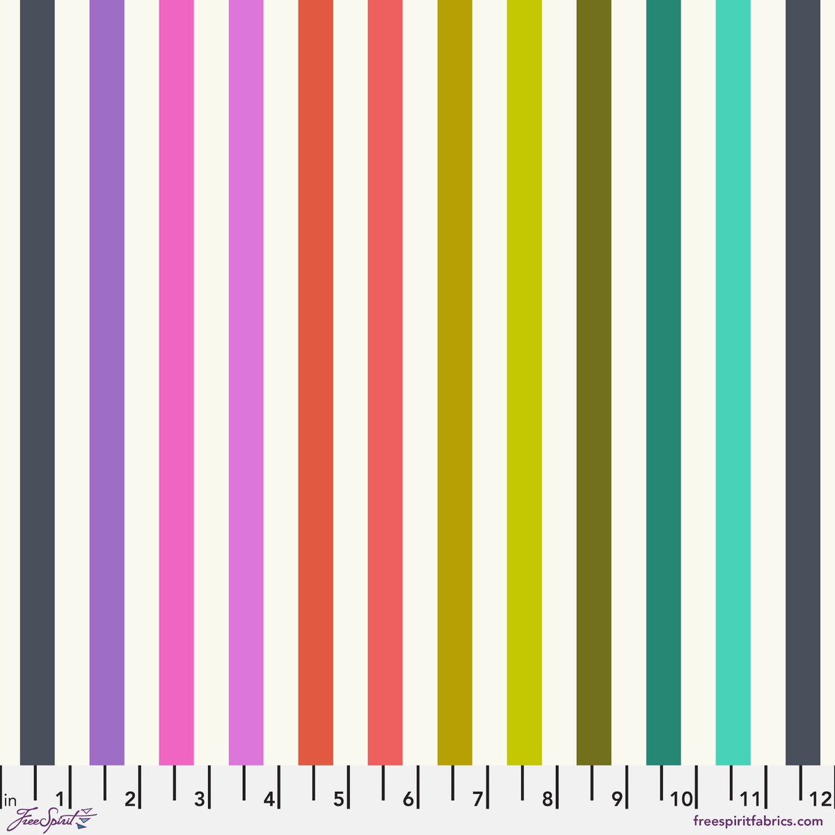Disco Stripe - Prism Tabby Road Deja Vu Cotton Fabric, Tula
