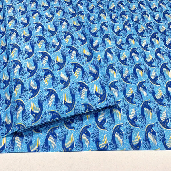 London Calling Birds SRKN-21243-216 Cloud Cotton Lawn Fabric Robert Kaufman