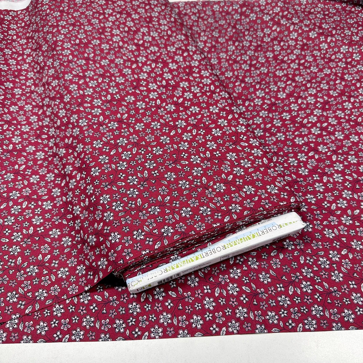 London Calling Burgundy Floral Cotton Lawn Fabric Robert Kaufman SRKN Fabric & Frolic
