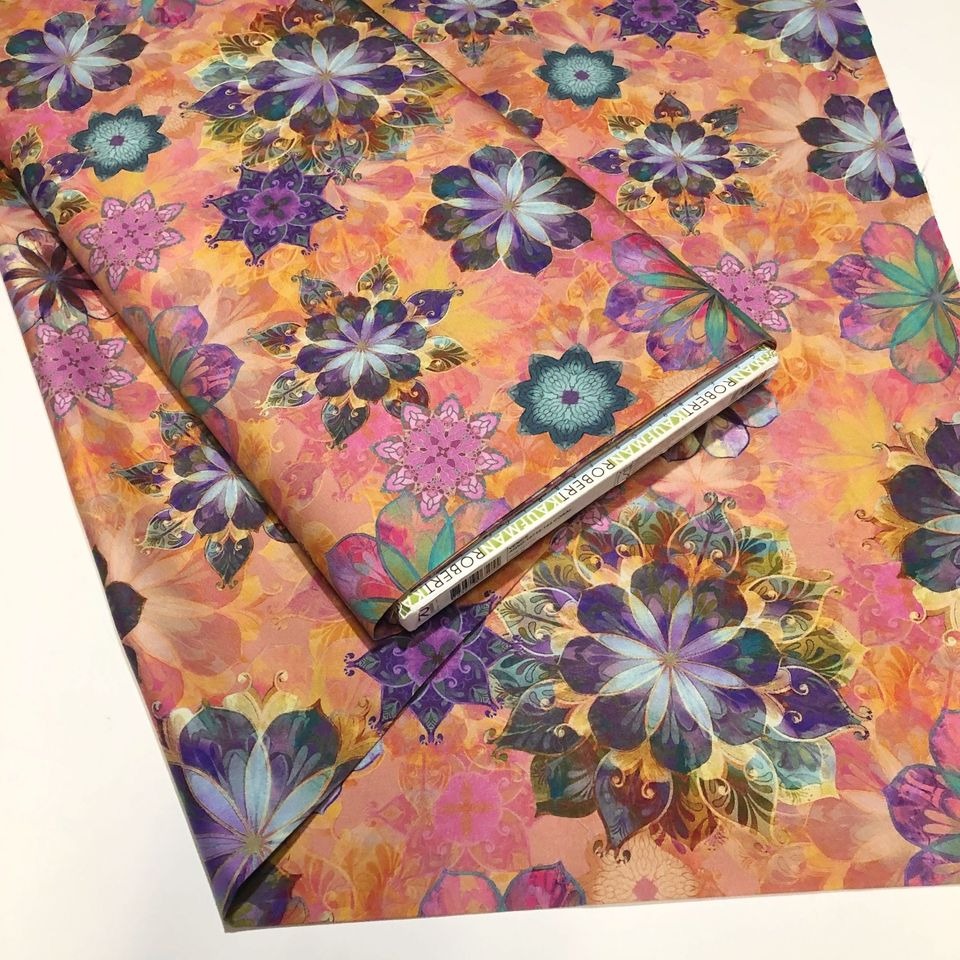 Robert Kaufman Venice Jewel Purple Multi Floral Fabric