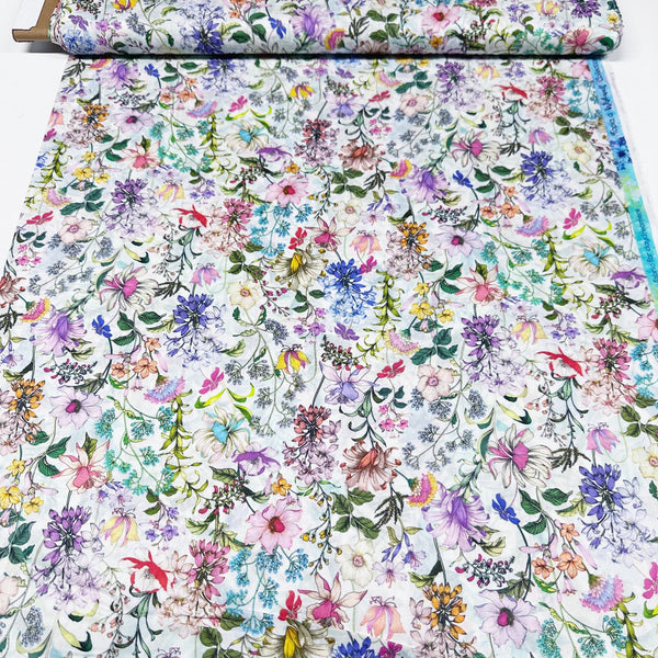 Wishwell Cotton Lawn Floral Fabric, WELD-19738-437 DAY Robert Kaufman Vanessa Lillrose & Linda Fitch