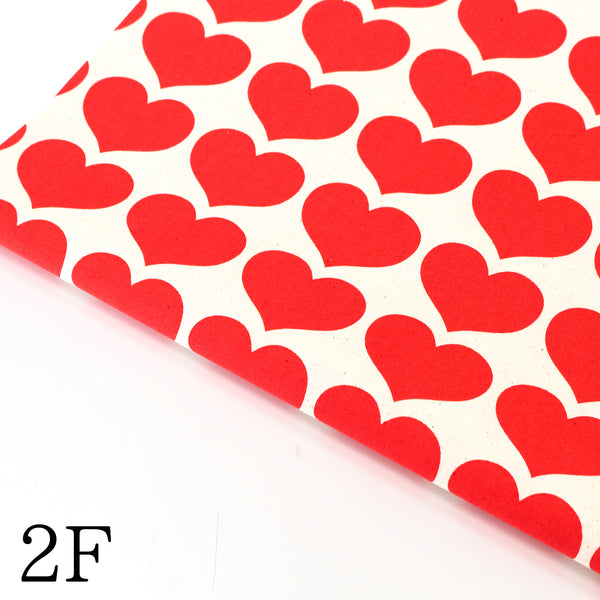 Color Palette Hearts Cotton Fabric in Red, Japanese Import