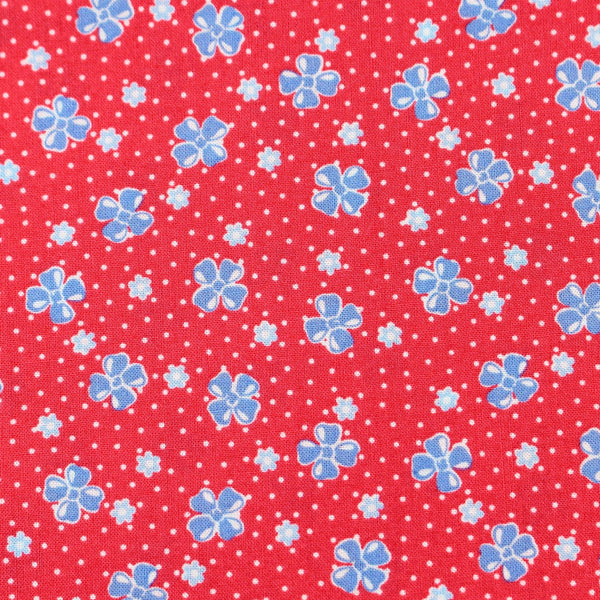 Happy Message 30s Little Bows Cotton Fabric in Red, Japanese Import