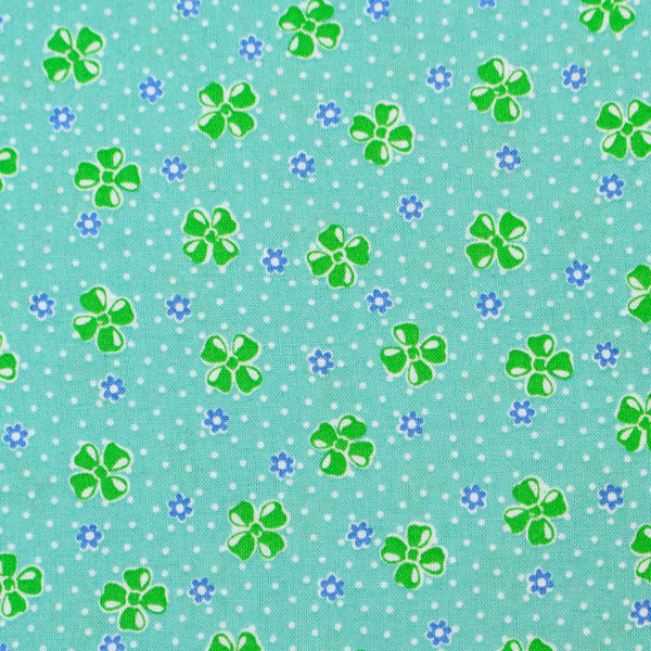 Happy Message 30s Little Bows Cotton Fabric in Blue, Japanese Import