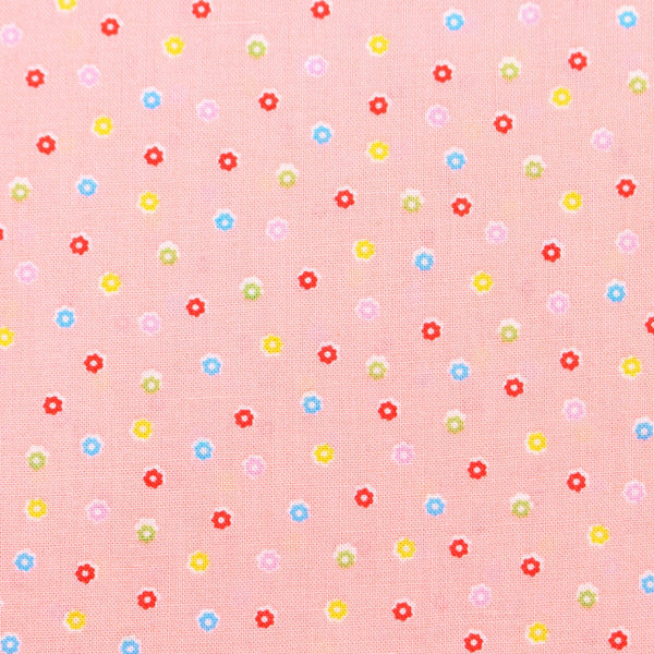 Happy Message 30s Tiny Flowers Cotton Fabric in Pink, Japanese Import