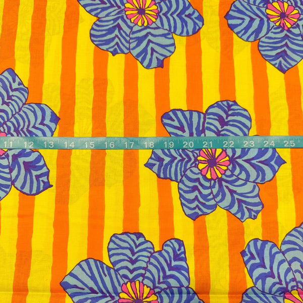 Zebra Lily Orange Brandon Mably for Kaffe Fassett Cotton Fabric, Free Spirit Fabric