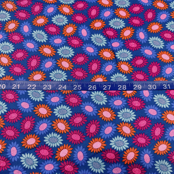 Love Always Picky Blue Floral Cotton Fabric, Anna Maria For Free Spirit Fabric