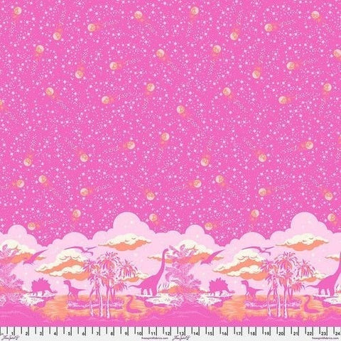 Tula Pink Meteor Showers-Blush ROAR! Cotton Fabric, Free Spirit, Dinosaurs PWTP226.BLUSH