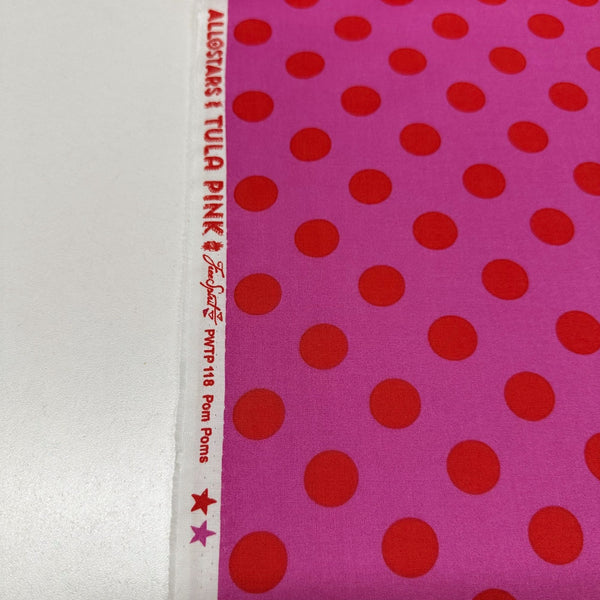 Tula Pink True Colors Pom Pom Polka Dots Peony Cotton Fabric Free Spirit PWTP118.PEONY