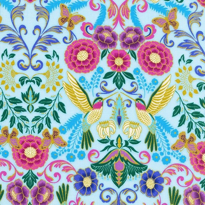 Midnight Nectar SRKM-21185-63 SKY Robert Kaufman Cotton Fabric