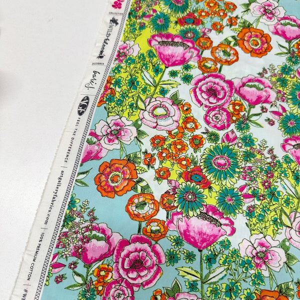 Wild Bloom Flower Shower Intense Cotton Fabric, Bari J. For Art Gallery Fabrics WBL-12030