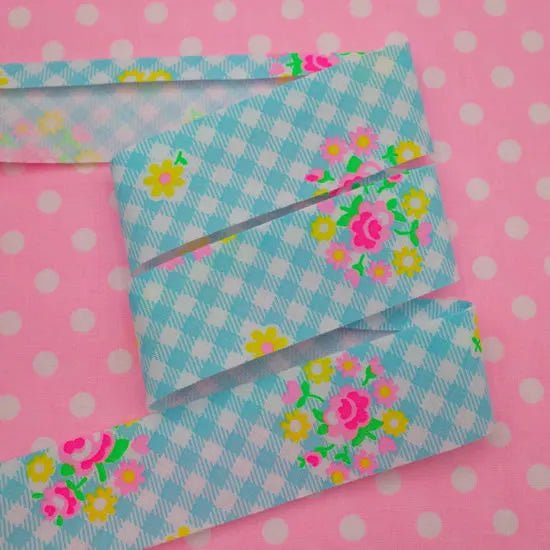 3 Yard Pack of Baby Rose Bias Tape in Light Blue by Antique Fabric Pinks, Imported from Japan