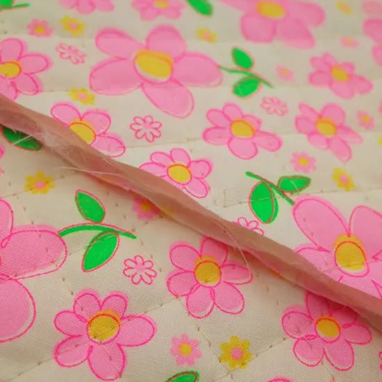 Fleur Quilted Fabric in Sweet Pink by Antique Fabric Pinks – Imported from Japan