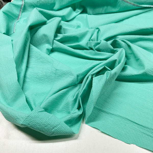 Seersucker Solids Seafoam Cotton Poly Fabric by Robert Kaufman  S190-1328 SEAFOAM