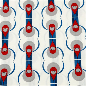 Red Crested Cardinal CH-349 Charley Harper Organic Cotton Poplin Fabric, Birch Fabrics