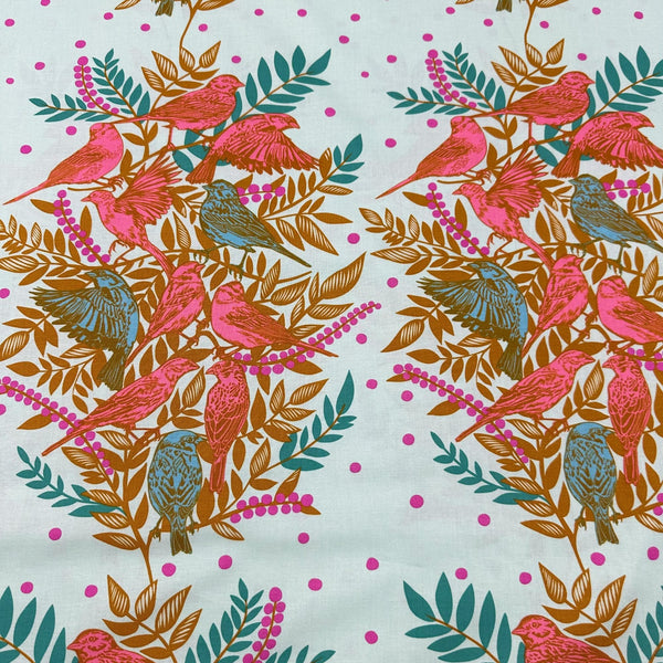 Bright Eyes Visitation - Seafoam Anna Maria Horner Cotton Fabric, Free Spirit PWAH161.SEAFOAM