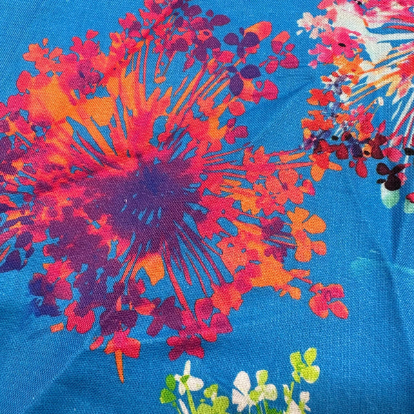 Robert Kaufman Wishwell Bright Side Blue Lagoon Floral 108" Wide Back Cotton Fabric