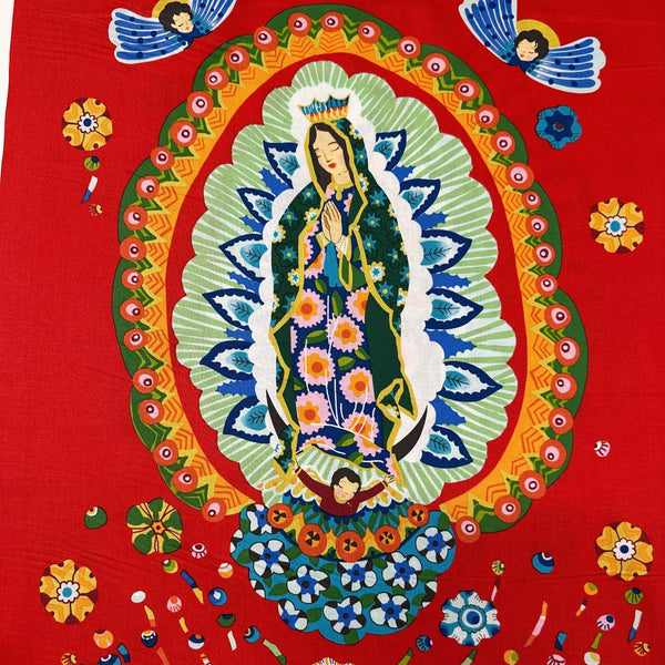 1 Panel Alexander Henry Our Lady of Guadalupe Red Cotton Fabric