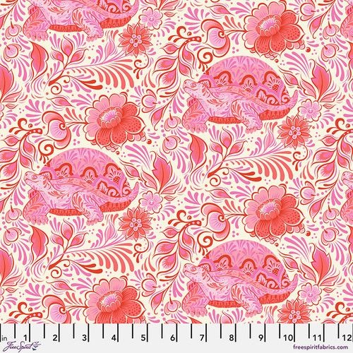 No Rush Blossom Besties Tula Pink Cotton Fabric, Free Spirit PWTP216.BLOSSOM