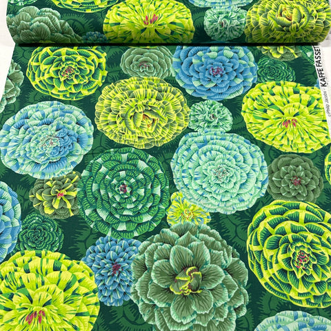 Japonica - Green Philip Jacobs Cotton Fabric, Kaffe Fassett For Free Spirit PWPJ130.GREEN