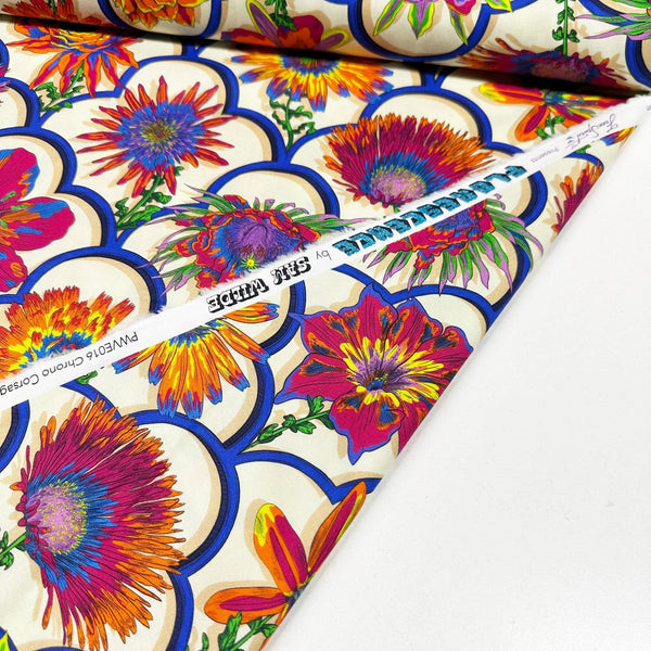 Chrono Corsage -Dahlia Florescence by Sam Wilde Cotton Fabric, Free Spirit Fabrics PWVE016.DAHLIA