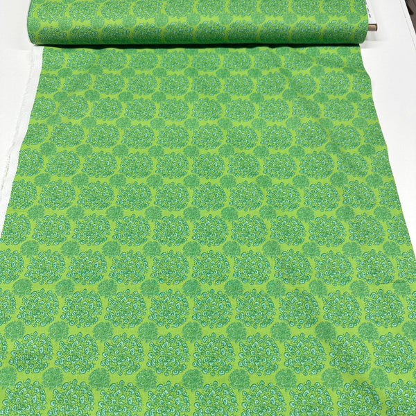 Clothworks Margot Blooms Y3663-21 Green Floral Cotton Fabric