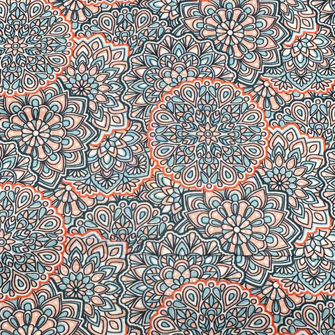 London Calling SRKN-21241-59 OCEAN Floral Medallions Cotton Lawn Fabric Robert Kaufman