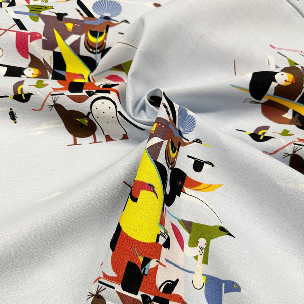 Charley Harper Wings of the World Barkcloth By Birch Fabrics