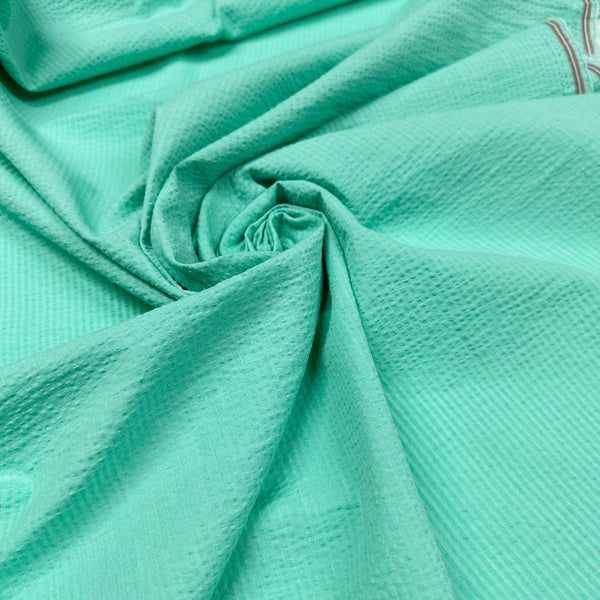 Seersucker Solids Seafoam Cotton Poly Fabric by Robert Kaufman  S190-1328 SEAFOAM