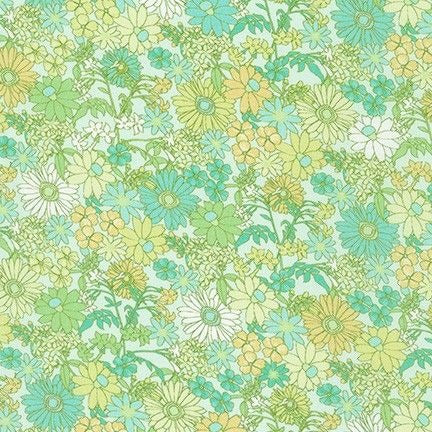 London Calling SRKD-19228-55 SWEET PEA Retro Floral Cotton Lawn Fabric Robert Kaufman