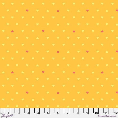 Unconditional Love Buttercup Besties Tula Pink Cotton Fabric, Free Spirit PWTP221.BUTTERCUP