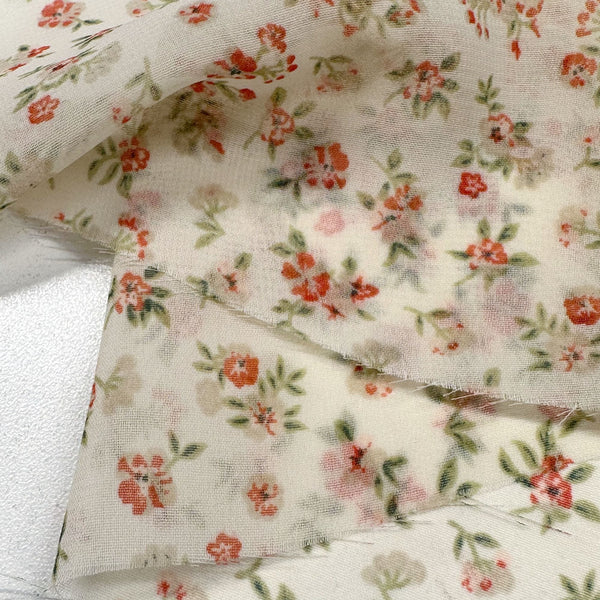 Sunset Studio Collection High Multi Sheer Floral Polyester Chiffon Fabric Ivory, Robert Kaufman