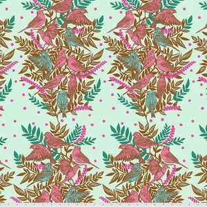 Bright Eyes Visitation - Seafoam Anna Maria Horner Cotton Fabric, Free Spirit PWAH161.SEAFOAM