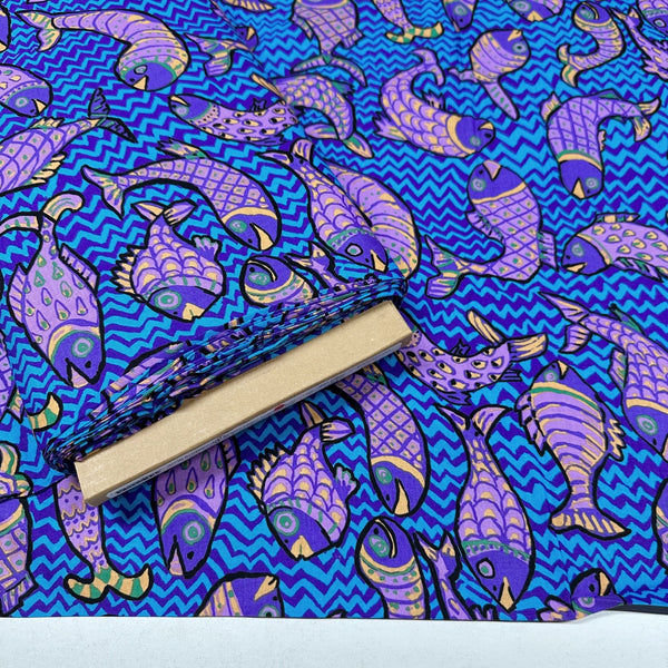 Koi Polloi Blue Brandon Mably for Kaffe Fassett Contrast Fabric, Free Spirit Fabrics