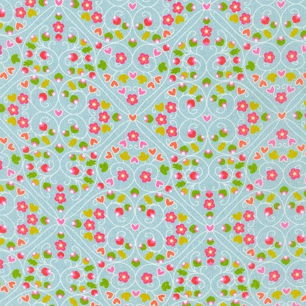 London Calling SRKN-21244-287 SWEET Scroll Floral Cotton Lawn Fabric Robert Kaufman