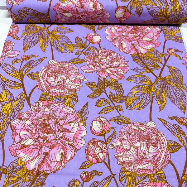 Housewarming Peony Our Fair Home Wideback 108" Cotton Fabric, Anna Maria for Free Spirit Fabrics