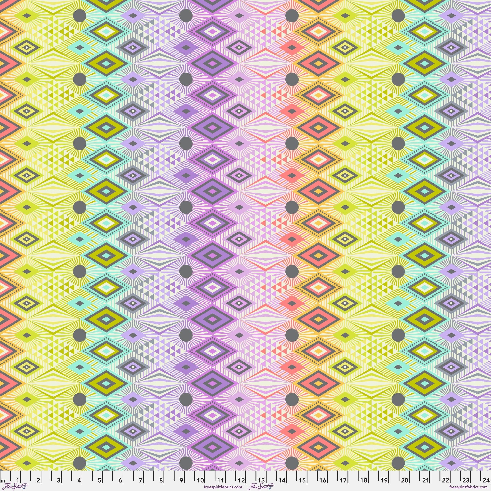 Disco Lucy - Prism Tabby Road Deja Vu Cotton Fabric, Tula Pink for Free Spirit PWTP232.PRISM