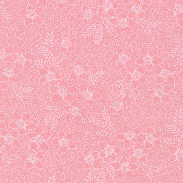 London Calling Pink Floral Cotton Lawn Fabric Robert Kaufman SRKN-21236-96 BLUSH