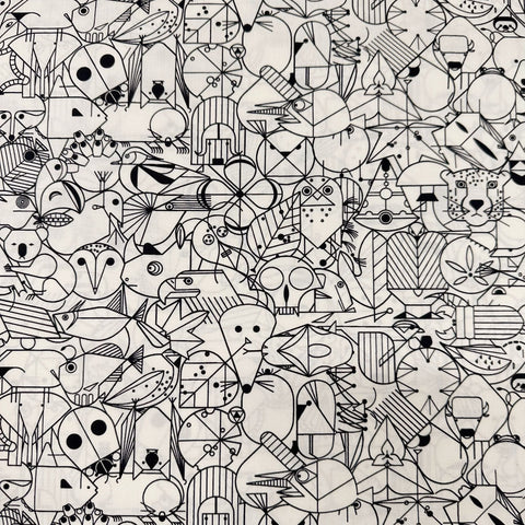 End Papers Natural Charley Harper Organic Cotton Poplin By Birch Fabrics