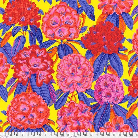 Rhododendrons - Hot Cotton Fabric, Philip Jacobs Kaffe Fassett For Free Spirit PWPJ124.HOT