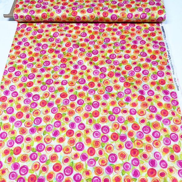 Wishwell Cotton Lawn Floral Fabric, WELD-19740-104 PRIMROSE Robert Kaufman Vanessa Lillrose & Linda Fitch