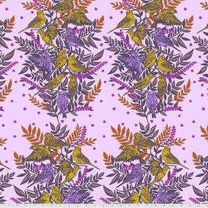 Bright Eyes Visitation - Lilac Anna Maria Cotton Fabric, Free Spirit PWAH161.LILAC