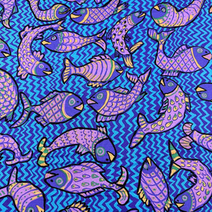 Koi Polloi Blue Brandon Mably for Kaffe Fassett Contrast Fabric, Free Spirit Fabrics