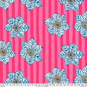 Zebra Lily Pink Brandon Mably for Kaffe Fassett Cotton Fabric, Free Spirit Fabric