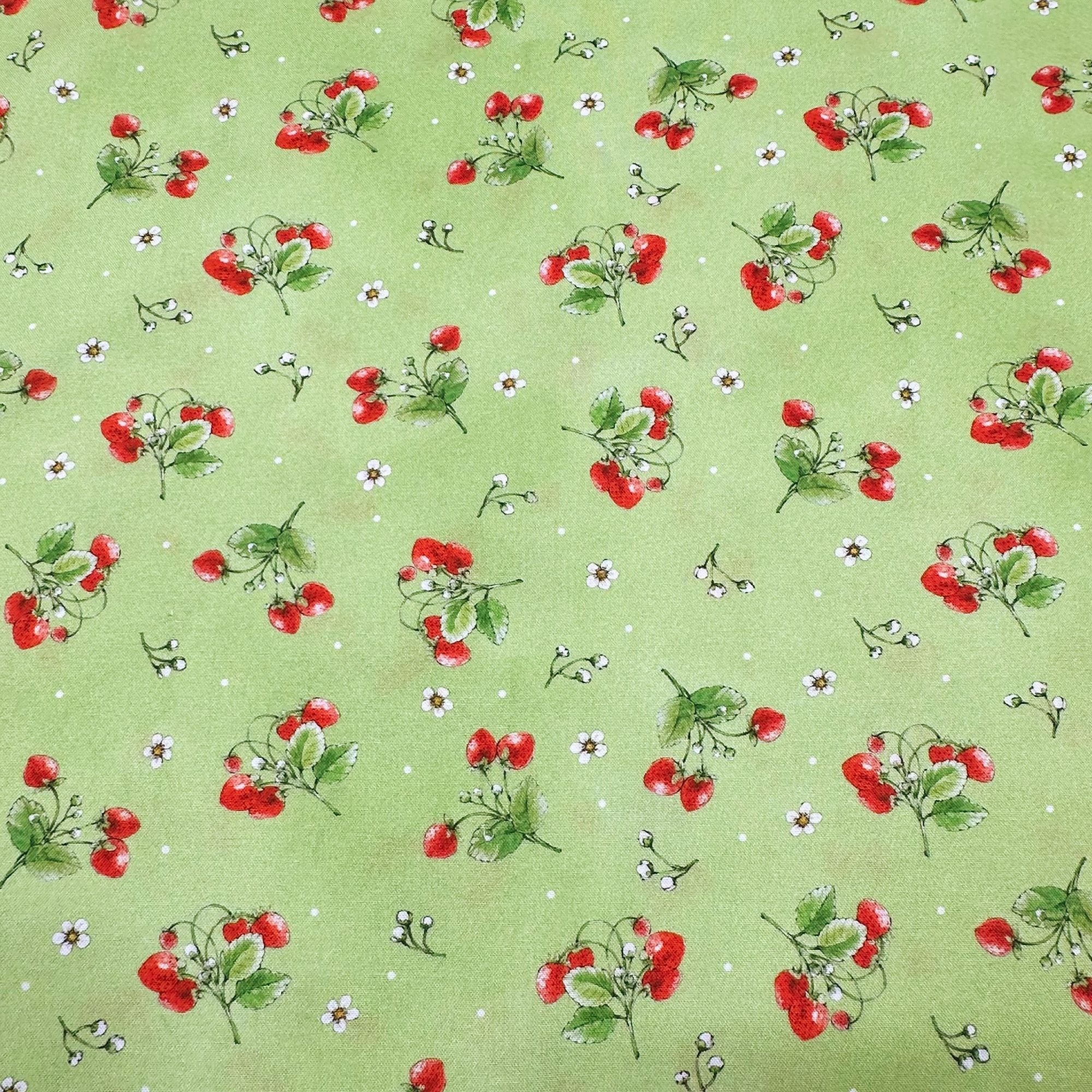 Strawberry Season Briar Hill Designs from Wishwell Cotton Fabric, Robert Kaufman ABYD-22315-55 SWEET PEA