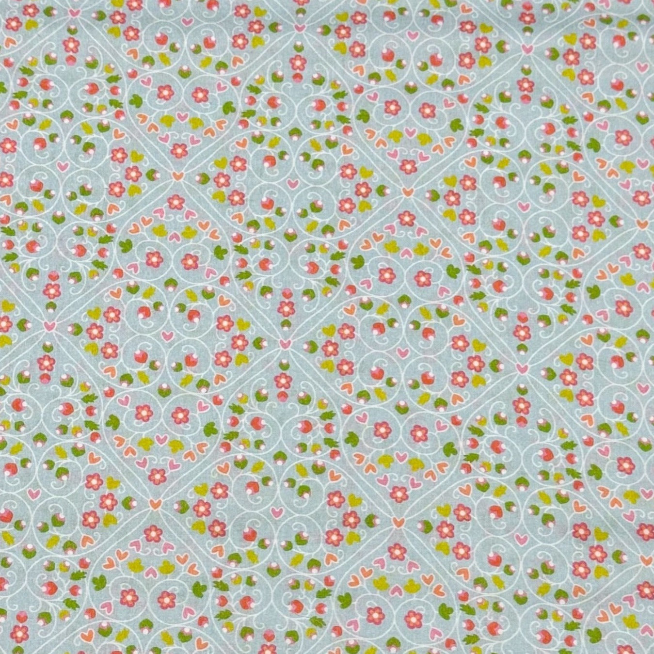 London Calling SRKN-21244-287 SWEET Scroll Floral Cotton Lawn Fabric Robert Kaufman