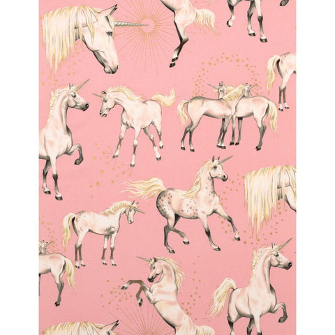 Alexander Henry Stars of the Unicorn Cotton Fabric in Pink