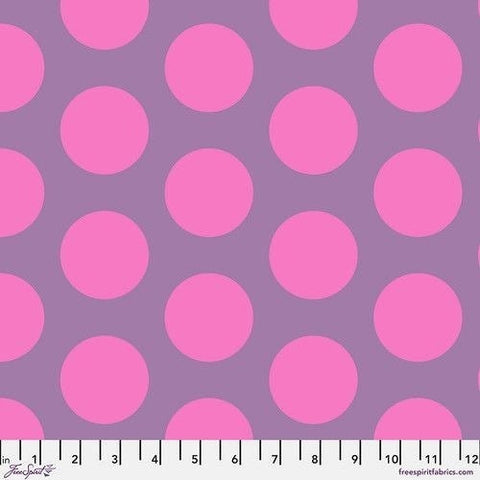 Tula Pink Dinosaur Eggs - Mist ROAR! Cotton Fabric, Free Spirit Polka Dots, PWTP230.MIST