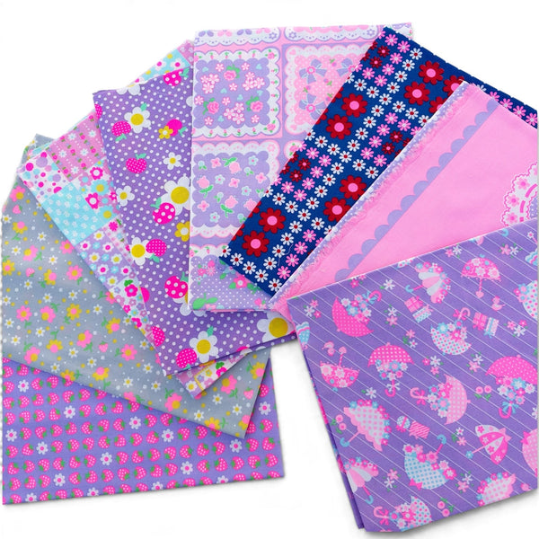 8 piece neon fat quarter bundle by Antique Fabric Pinks